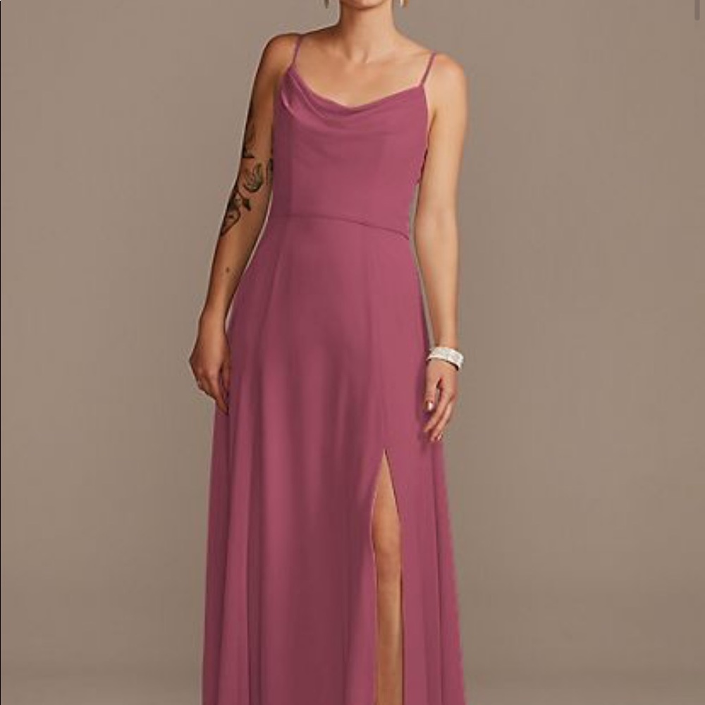 David's Bridal Pink Maxi Dress